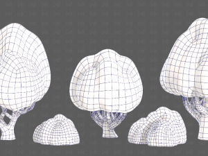 Trees Cartoon V45 3D Модель