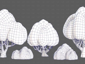 Trees Cartoon V45 3D Model