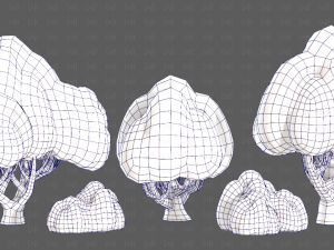 Trees Cartoon V45 3D Модель