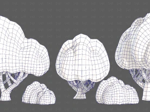 Trees Cartoon V45 3D Model