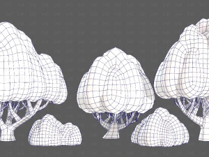Trees Cartoon V45 3D Model