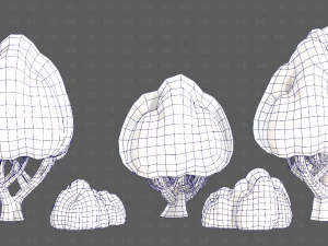 Trees Cartoon V45 3D Model