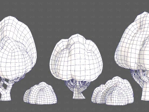 Trees Cartoon V45 3D Model