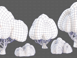 Trees Cartoon V45 3D Модель