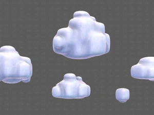 Clouds cartoon V06 3D Model