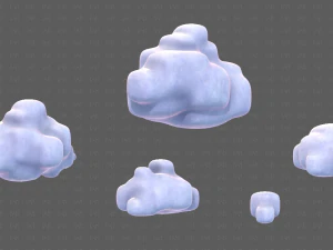 Clouds cartoon V06 3D Model