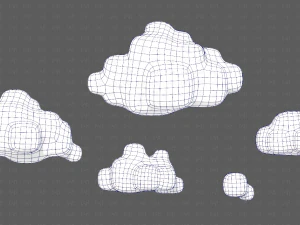 Clouds cartoon V06 3D Model