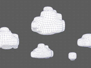 Clouds cartoon V06 3D Model