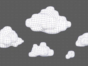 Clouds cartoon V06 3D Model