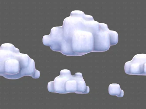 Clouds cartoon V06 3D Model