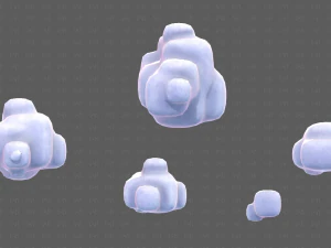 Clouds cartoon V06 3D Model