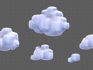 Clouds cartoon V06 3D Model