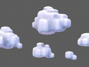 Clouds cartoon V06 3D Model
