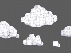 Clouds cartoon V06 3D Model