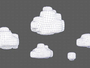 Clouds cartoon V06 3D Model