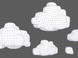 Clouds cartoon V06 3D Model