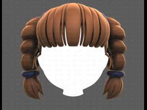 Base Hair for girl V57 3D Model