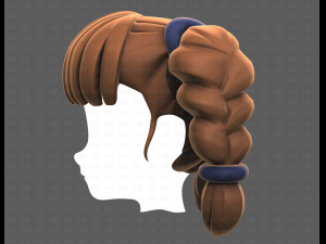 Base Hair for girl V57 3D Model