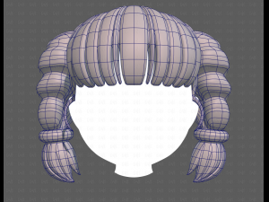 Base Hair for girl V57 3D Model