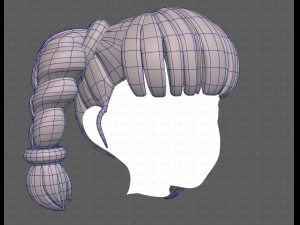 Base Hair for girl V57 3D Model