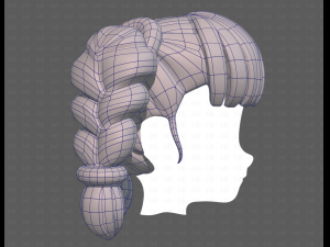 Base Hair for girl V57 3D Model