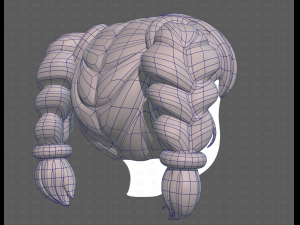 Base Hair for girl V57 3D Model