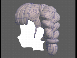 Base Hair for girl V57 3D Model
