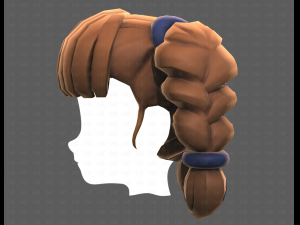 Base Hair for girl V57 3D Model