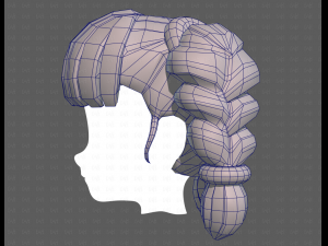 Base Hair for girl V57 3D Model