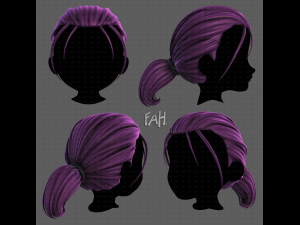 3D Hair style for girl V61 3D Model $15 - .3ds .dae .fbx .ma .max