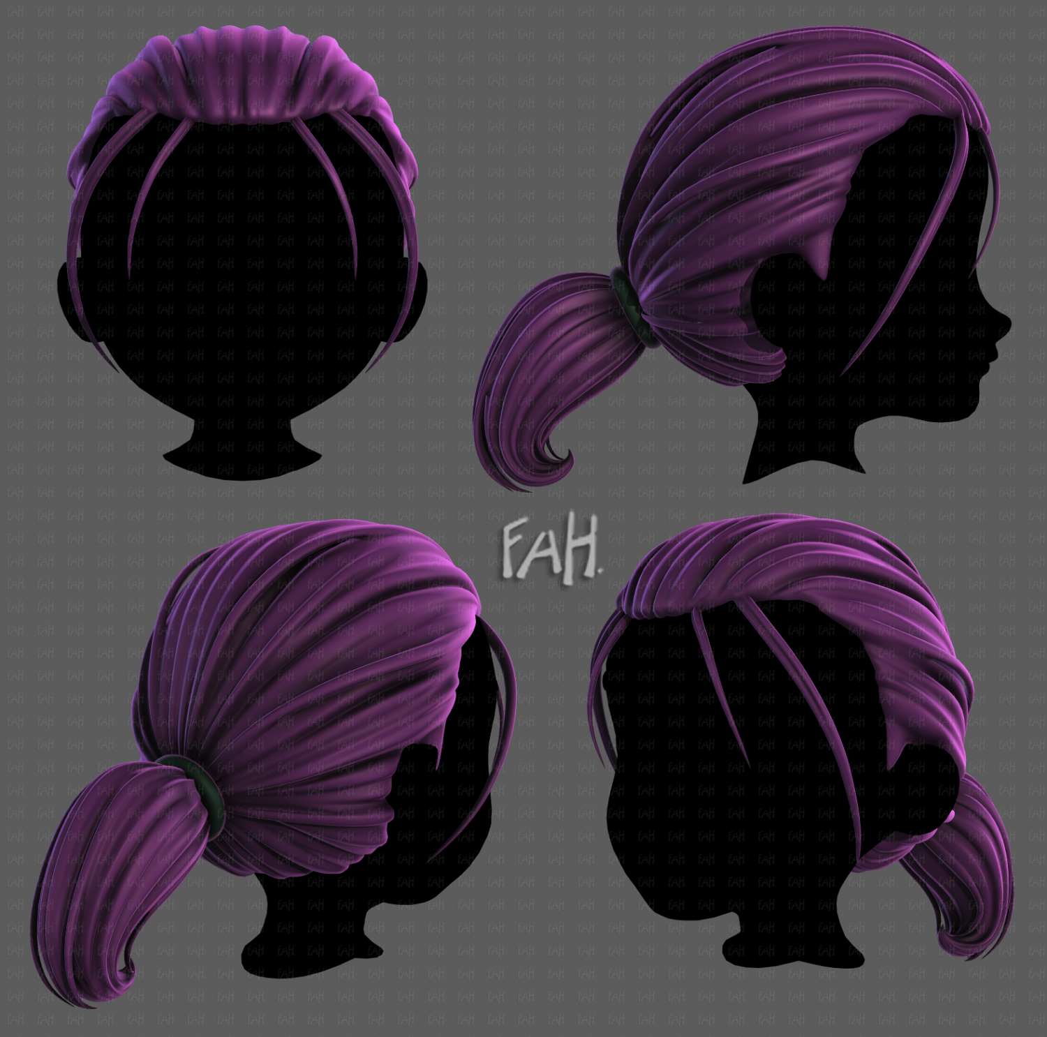 3d hair style for girl v48 3D Model in Other 3DExport