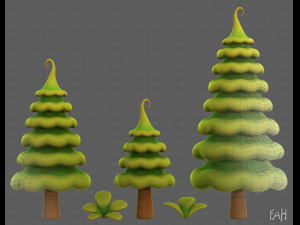 Trees Cartoon V46 3D मॉडल