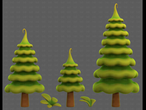 Trees Cartoon V46 3Dモデル