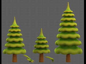 Trees Cartoon V46 3Dモデル