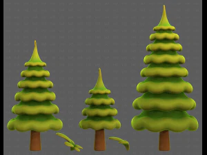 Trees Cartoon V46 3D Model