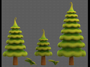 Trees Cartoon V46 3Dモデル