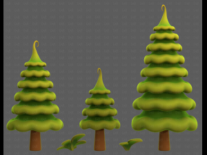 Trees Cartoon V46 3Dモデル