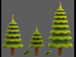Trees Cartoon V46 3D Model