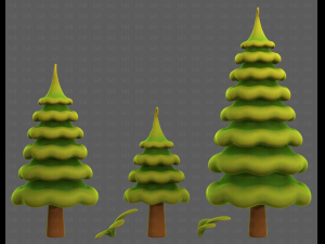 Trees Cartoon V46 3Dモデル