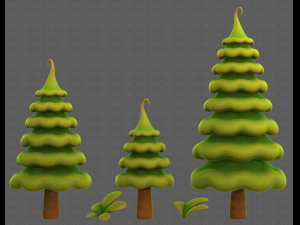 Trees Cartoon V46 3Dモデル