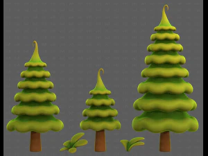 Trees Cartoon V46 3D Model