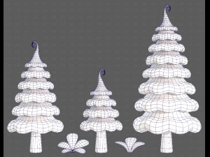 Trees Cartoon V46 3D Model