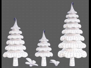 Trees Cartoon V46 3D Model