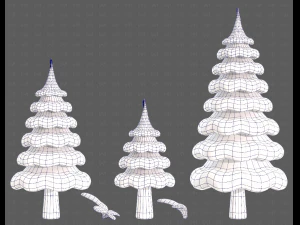 Trees Cartoon V46 3D Model