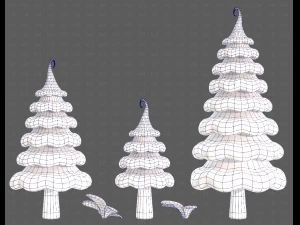 Trees Cartoon V46 3D Model