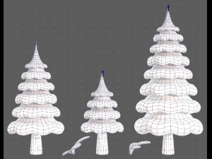 Trees Cartoon V46 3D Model