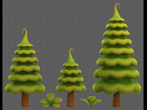 Trees Cartoon V46 3Dモデル