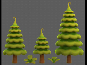 Trees Cartoon V46 3D Model
