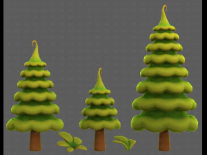 Trees Cartoon V46 3D Model