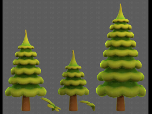 Trees Cartoon V46 3Dモデル